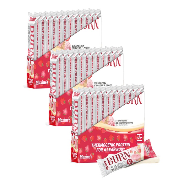 Maxines Burn Strawberry Ice Cream Bar 12x40g x3-2017004945827565568
