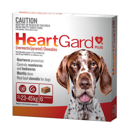Heartgard 30 Plus Dog 23-45kg Brown 6pk-2006732762236719104