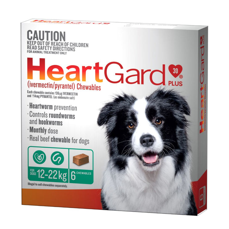 Heartgard 30 Plus Dog 12-22kg Green 6pk-2018816649376960514