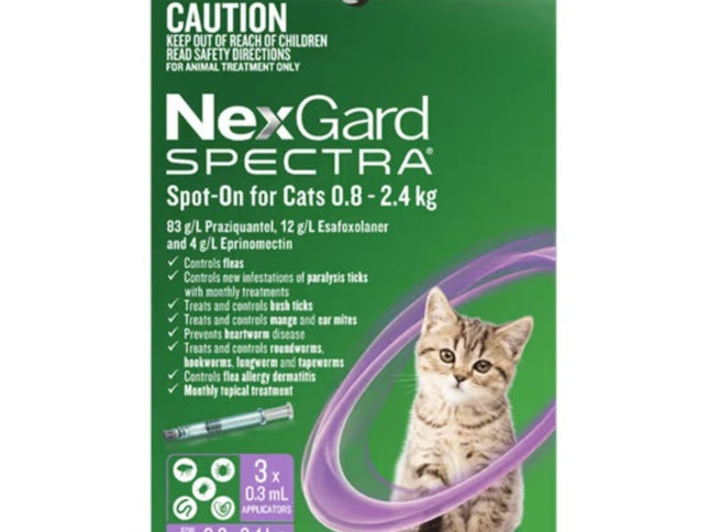 NexGard Spectra Spot-on Cats 0.8-2.4kg 3pk-2018816644951969793