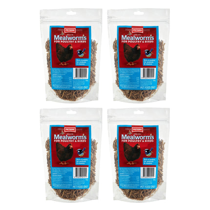 Peters Dried Mealworms For Poultry & Birds 100g x4-2029334129568518144