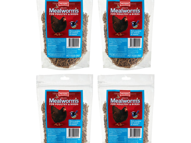 Peters Dried Mealworms For Poultry & Birds 100g x4-2029334129568518144