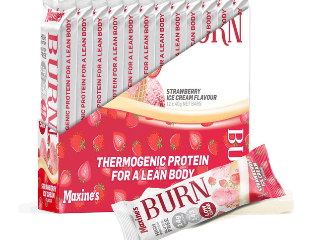 Maxines Burn Strawberry Ice Cream Bar 12x40g-2017004945529769984