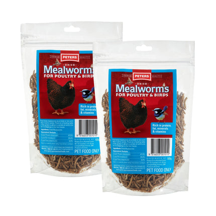Peters Dried Mealworms For Poultry & Birds 100g x2-2029334129241362432