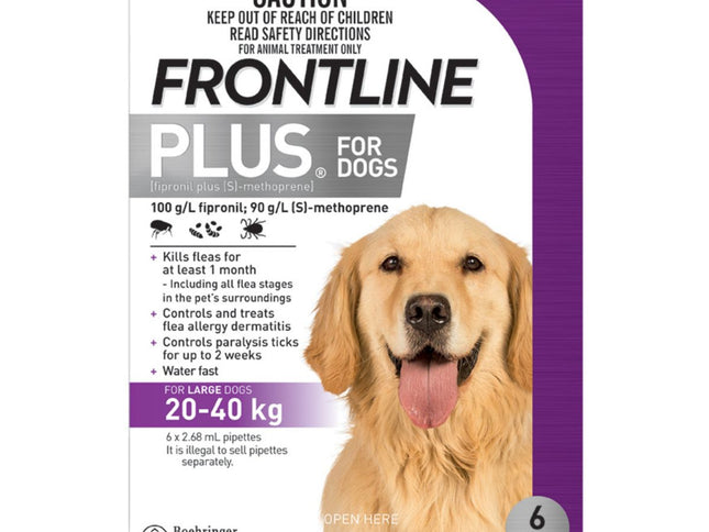 Frontline Plus Dog 20-40kg Purple Large 6pk-2018816672005230594