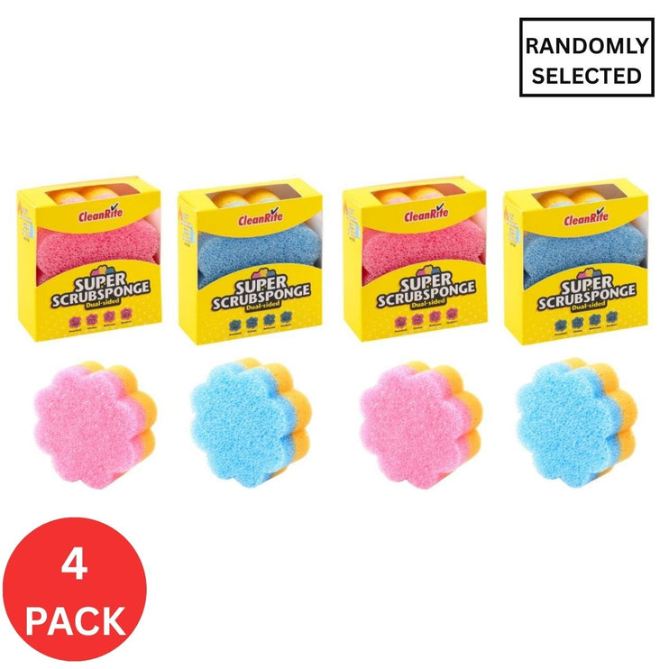4x Cleanrite 10cm Dual Sided Sponge-2029387215498514434