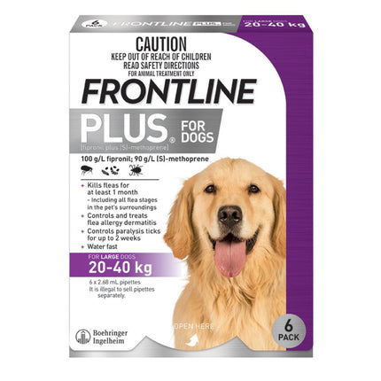 Frontline Plus Dog 20-40kg Purple Large 6pk-2018816672005230595