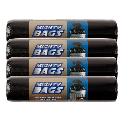 4x 10pk Mighty Bags 140L 90x112cm Black Garbage Bags-1973193601693388802