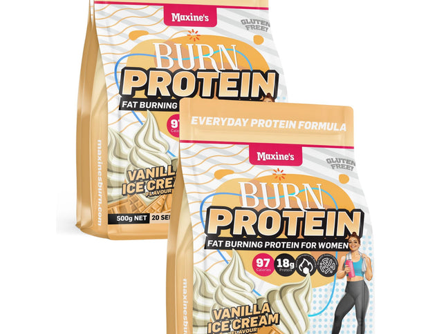 Maxines Burn Protein Vanilla Ice Cream 500g x2-2017004946729340928