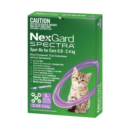 NexGard Spectra Spot-on Cats 0.8-2.4kg 6pk-2018816661917929473