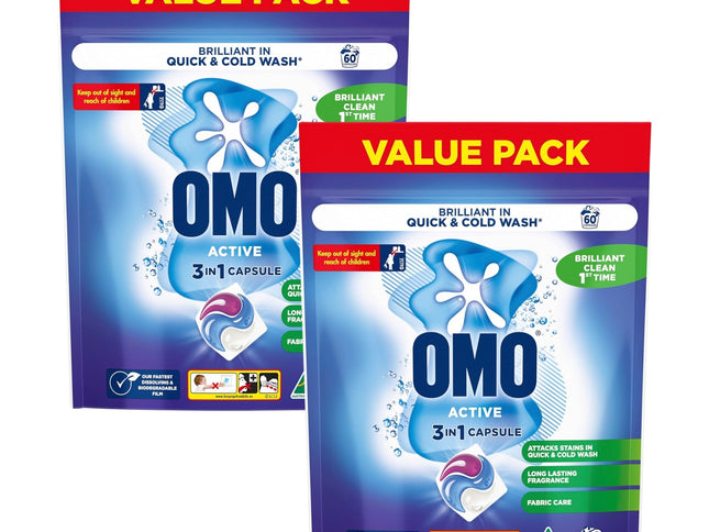 Omo 3 in 1 Active x 120 Laundry Capsules-2029334126183714816