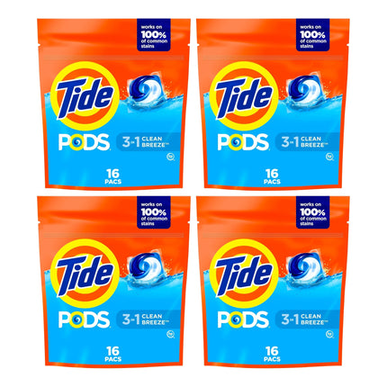 Tide 3 in 1 Clean Breeze x 64 Laundry Pods-2029334136006774784