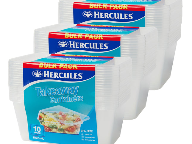 Hercules Takeaway Food Containers 10pk x 1000ml x3-2050056822315945984