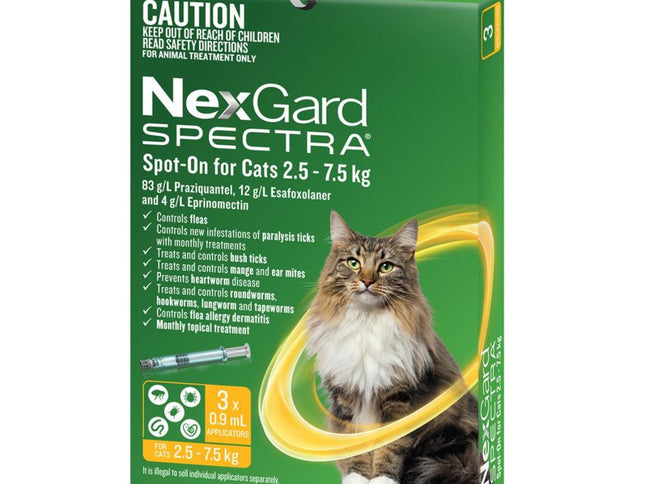 NexGard Spectra Spot-on Cats 2.5-7.5kg 3pk-2006732765516664834