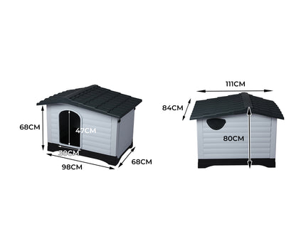 PaWz Dog Kennel Outdoor Indoor Plastic XL Grey-1864184512443977730
