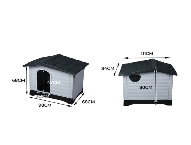 PaWz Dog Kennel Outdoor Indoor Plastic XL Grey-1864184512443977730