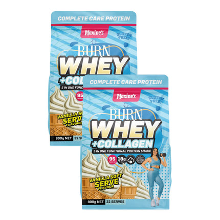 Maxines Burn Whey & Collagen Vanilla Soft Serve 800g x2-2017004946158915584