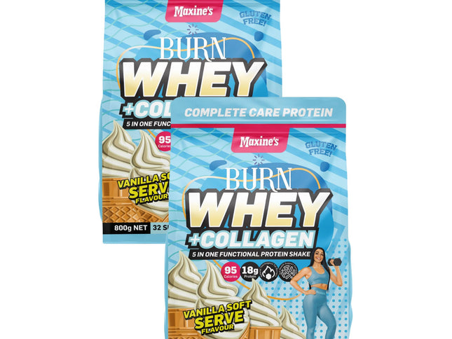Maxines Burn Whey & Collagen Vanilla Soft Serve 800g x2-2017004946158915584