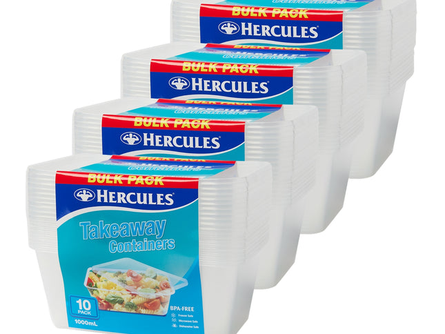 Hercules Takeaway Food Containers 10pk x 1000ml x4-2050056822487912448