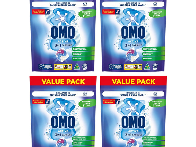 Omo 3 in 1 Active x 240 Laundry Capsules-2029334126527647744