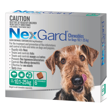 Nexgard Large Dogs 10.1-25Kg Green 6pk-2017004949434667008