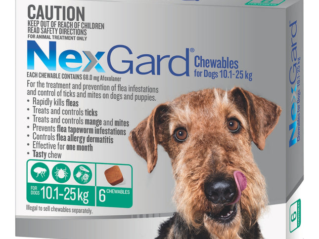Nexgard Large Dogs 10.1-25Kg Green 6pk-2017004949434667008