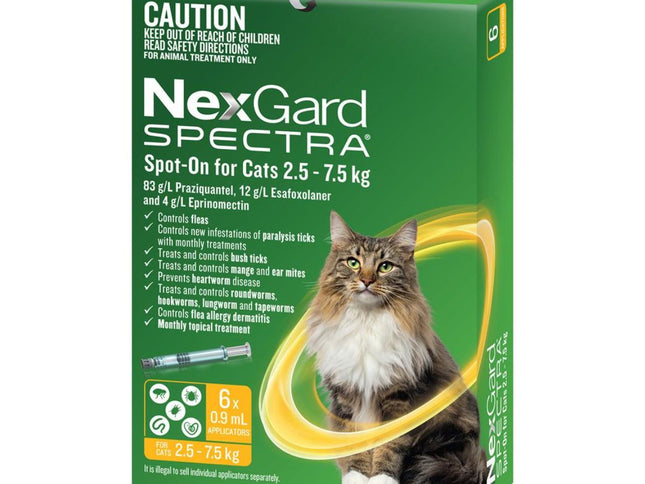 NexGard Spectra Spot-on Cats 2.5-7.5kg 6pk-2006732765676048386