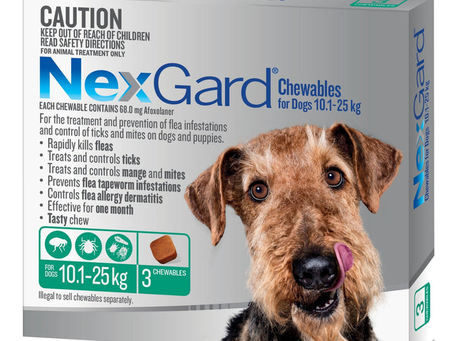 Nexgard Large Dogs 10.1-25Kg Green 3pk-2017004949296254976