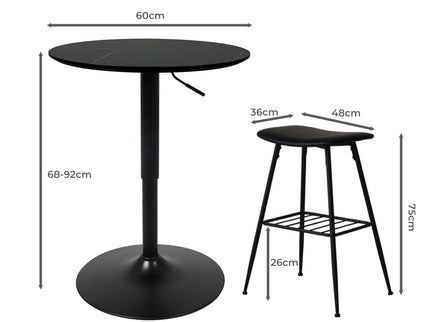 Levede 1XBar Table +2XBar Stools Set-1919892935504171010