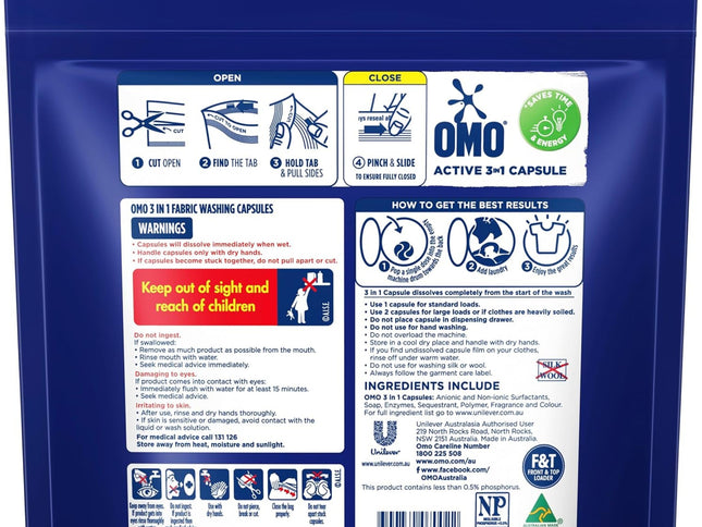Omo 3 in 1 Active x 120 Laundry Capsules-2029334126183714817