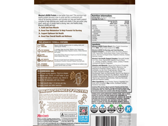 Maxines Burn Protein Choc Fudge Brownie 500g x2-2017004947014553601
