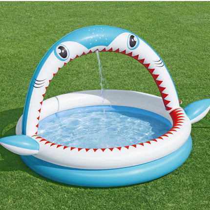 Bestway 1.63m x 1.27m x 92cm Sharktastic Sprinkler Play Pool-2029387221815136257