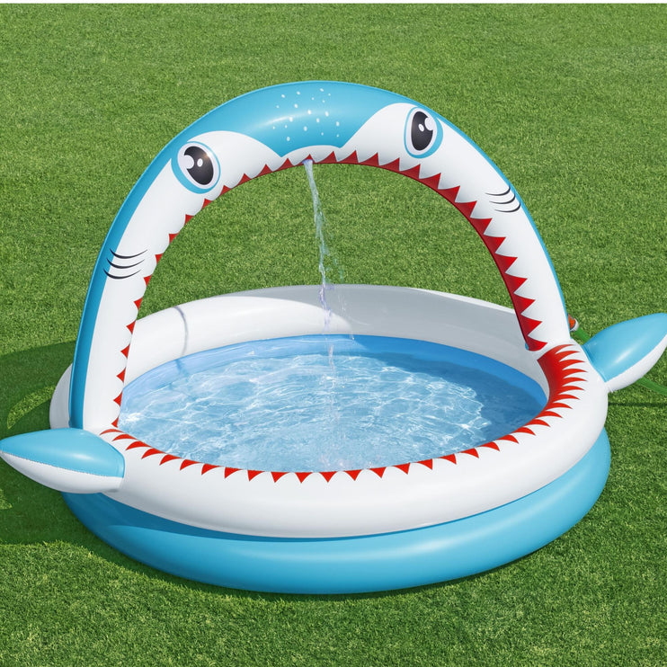 Bestway 1.63m x 1.27m x 92cm Sharktastic Sprinkler Play Pool-2029387221815136257