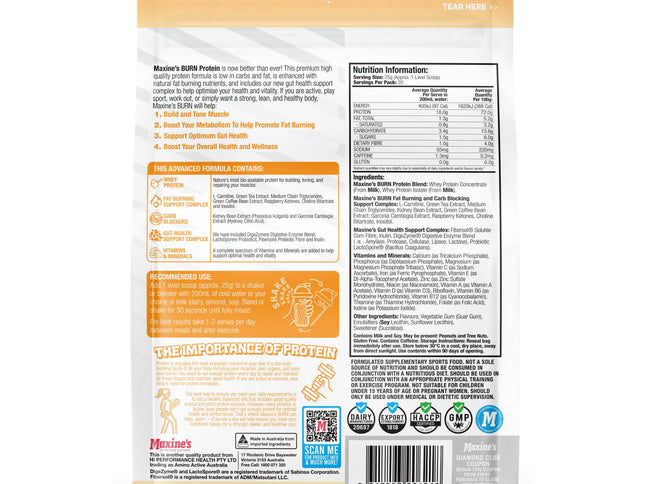 Maxines Burn Protein Vanilla Ice Cream 500g x2-2017004946729340929