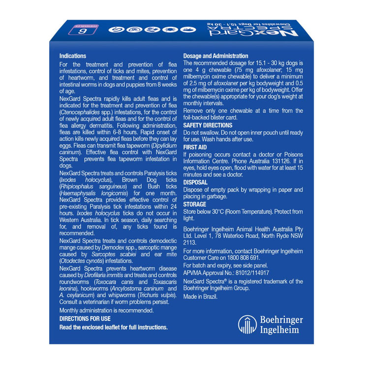 NexGard Spectra Dogs 15.1-30kg 6pk-2006732764975599617