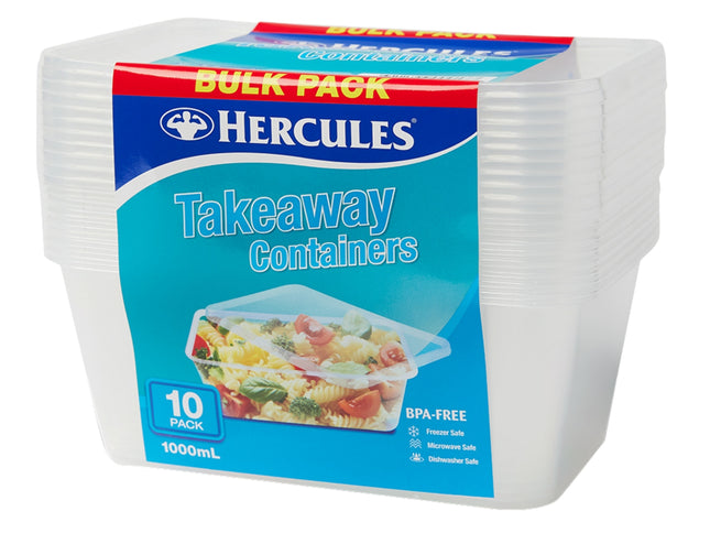 Hercules Takeaway Food Containers 10pk x 1000ml x5-2050056822647296001
