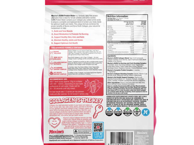 Maxines Burn Protein Water Refreshing Raspberry 800g  x2-2017004946448322561
