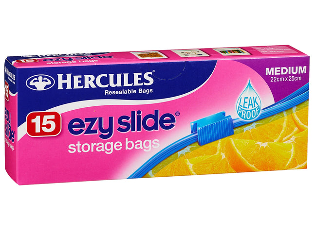 Hercules Ezy Slide Medium Storage Bags 15pk x10-2017004934754603009