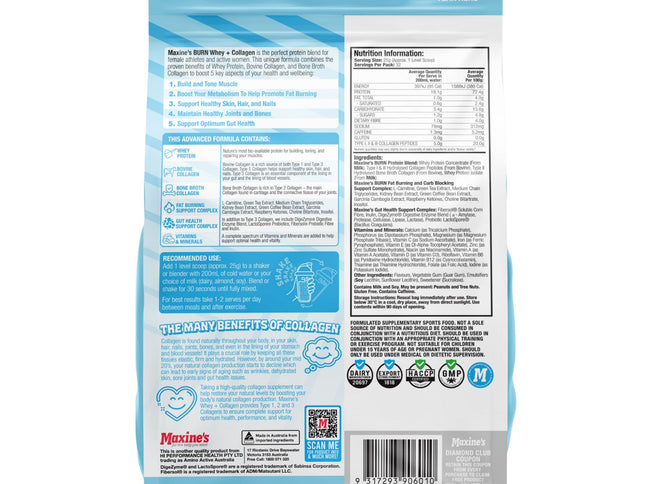 Maxines Burn Whey & Collagen Vanilla Soft Serve 800g x2-2017004946158915585