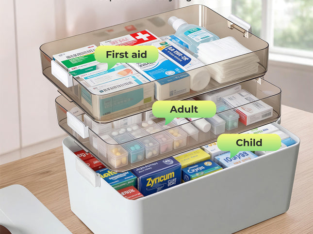 Levede Medical Storage Box Three Layer Medicine Case-2017004943969488898