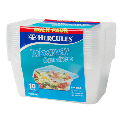 Hercules Takeaway Food Containers 10pk x 1000ml x3-2050056822315945985