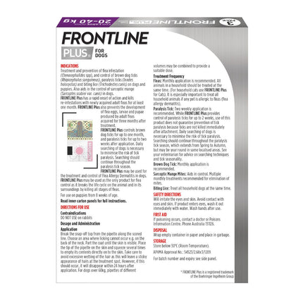 Frontline Plus Dog 20-40kg Purple Large 3pk-2006732760445751297