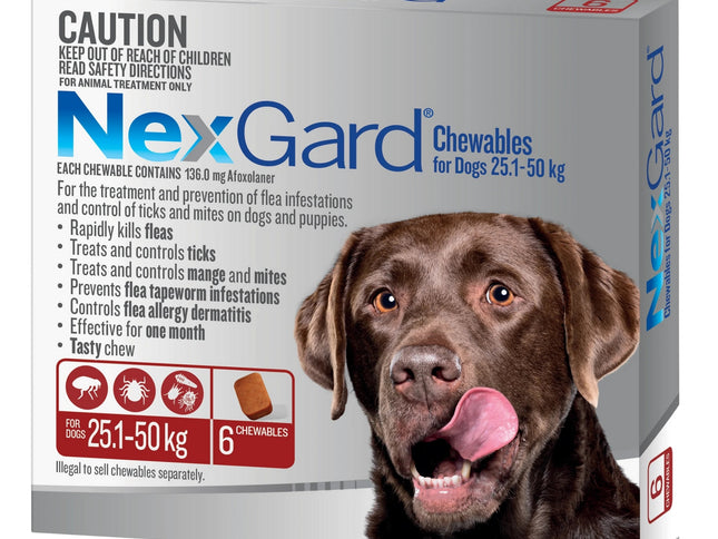 Nexgard XLarge Dogs 25.1 - 50kg Red 6pk-2017004949984120833