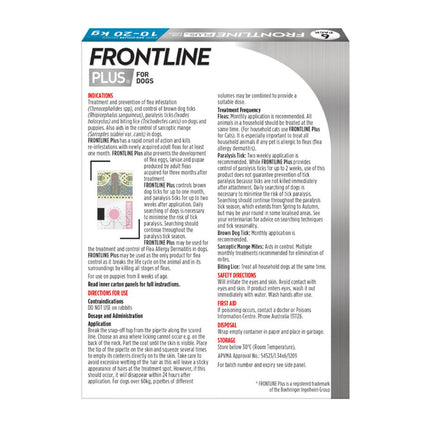 Frontline Plus Dog 10-20kg Blue Medium 6pk-2018816697540153345