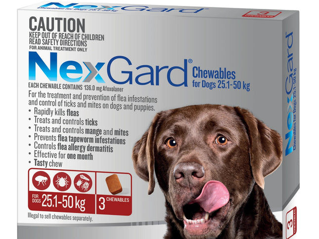 Nexgard XLarge Dogs 25.1 - 50kg Red 3pk-2017004949854097409