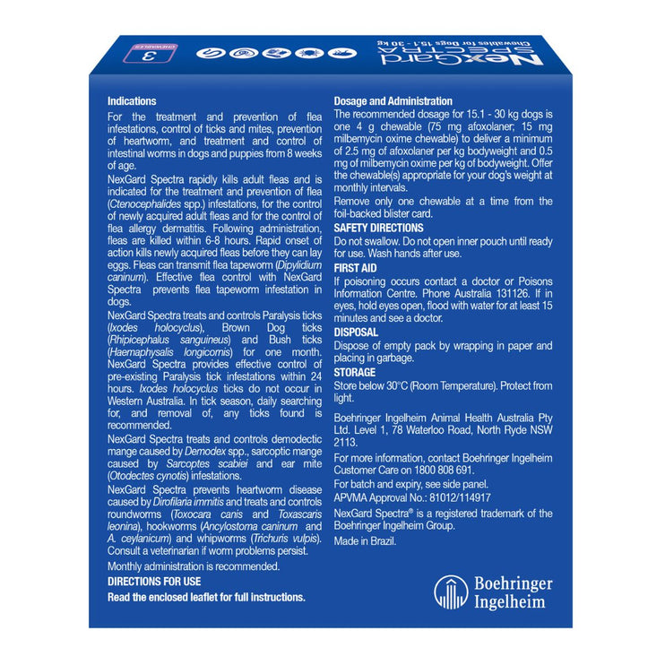 NexGard Spectra Dogs 15.1-30kg 3pk-2006732764795244545