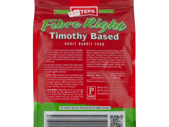 Peters Fibre Right Adult Rabbit 1Kg-2029334130071834625