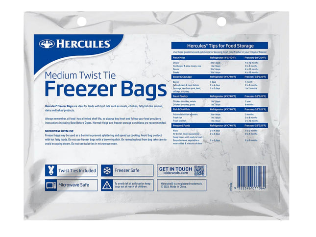 Hercules Tear-Off Freezer Bags Medium 80pk x4-2017004938093268994