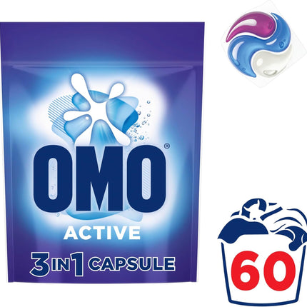 Omo 3 in 1 Active x 120 Laundry Capsules-2029334126183714818