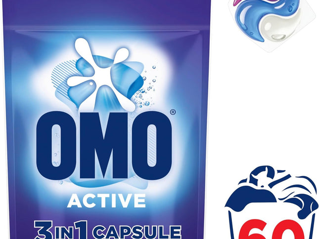 Omo 3 in 1 Active x 120 Laundry Capsules-2029334126183714818